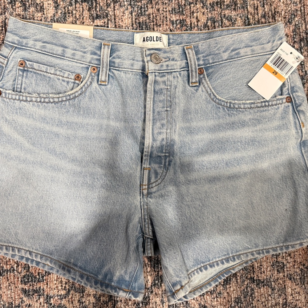 Agolde Light Blue Jean Shorts